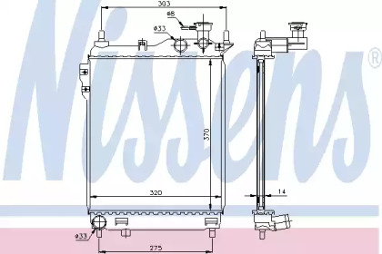 NISSENS HYUNDAI Радіатор охолодження Getz 1.1/1.6 02-