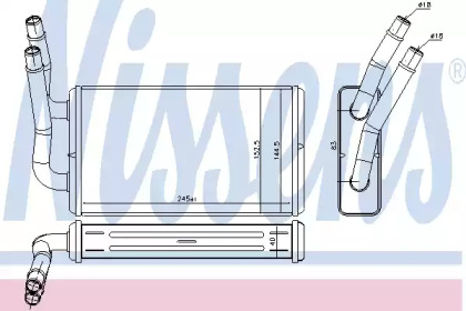 Радіатор обігрівача FORD TRANSIT (TT9) (06-) 2.2 TDCI (вир-во Nissens)