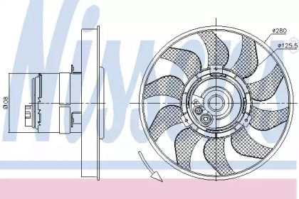 NISSENS VW Вентилятор радіатора TRANSPORTER 90-