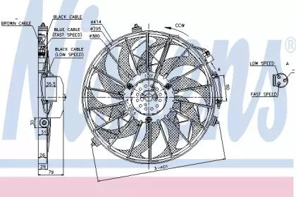 NISSENS BMW Вентилятор радіатора 3 (E36), 5 (E34), 6 (E24), 7 (E32)