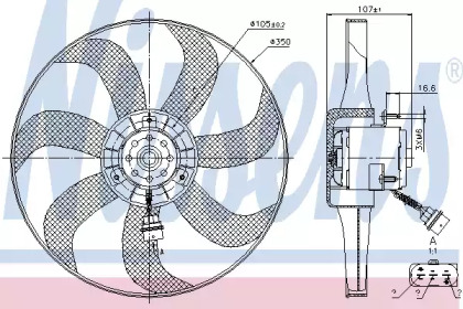 NISSENS VW Вентилятор радіатора Audi A3, Golf IV, Polo, Skoda Fabia I,II, Octavia I,II, Roomster 1.2/2.0