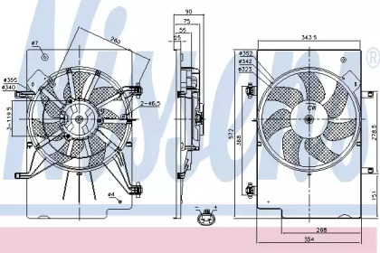 NISSENS FORD Вентилятор радіатора (з системою кондиц.) B-Max, Fiesta VI 1.25/1.6 08-