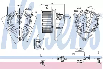 NISSENS DB Вентилятор салона Sprinter, LT 28-46 II 95-