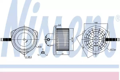 NISSENS MITSUBISHI Вентилятор салона ASX, Lancer VII, VIII, Outlander II, Citroen C-Crosser, Peugeot 4007/4008