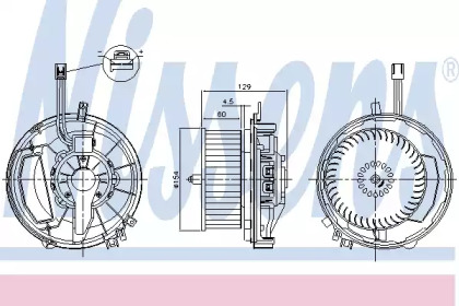 NISSENS VW Вентилятор салона Audi A3, Q2/3, Golf VII, Passat, Tiguan, Touran, Skoda Karoq, Kodiaq, Octavia III, SuperB III