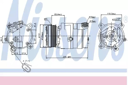 NISSENS OPEL Компресор кондиціонера OMEGA B 2.0, 2.2, 3.5, 3.0 94-