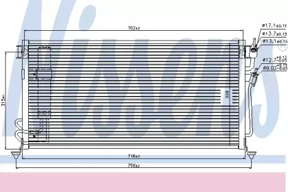 NISSENS MITSUBISHI Радіатор кондиціонера (конденсатор) Lancer VI, VII 98-08