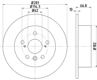 Диск гальмівний задній Lexus ES 3.5/ Toyota Camry 2.4, 3.5 (06-00) (ND1077K) NISSHINBO