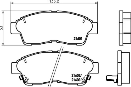 Колодки гальмівні дискові передні Toyota Corolla, RAV-4 1.6, 1.9, 2.0 (97-00) (NP1000) NISSHINBO