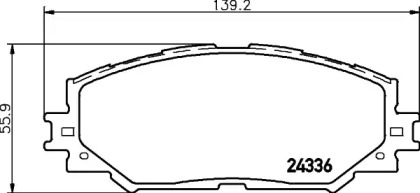 Колодки гальмівні дискові передние Toyota Auris,Corollla 1.3, 1.4, 1.6, 2.0 (07-),RAV 4 2.5 (12-) (NP1019) NISSHINBO