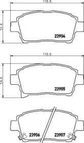 Колодки гальмівні дискові передні Toyota Corolla 1.5, 1.8 (02-07),Yaris 1.0, 1.3, 1.5, 1.8 (99-05) (NP1054) NISSHINBO