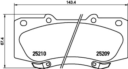 Колодки гальмівні дискові передні Toyota Hilux 2.5, 3.0, 4.0 (07-) (NP1069) NISSHINBO