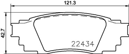 Колодки гальмівні дискові задні TOYOTA CAMRY (_V7_) (17-), RAV 4 V (_A5_) (18-), C-HR (_X1_) (16-) (NP1112) NISSHINBO