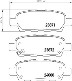 Колодки гальмівні дискові задні Renault Koleos/Nissan X-trail, Qashqai 2.0, 2.2, 2.5 (09-) (NP2004) NISSHINBO