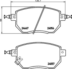 Колодки гальмівні дискові передние Nissan Murano, Qashqai 2.5, 3.5 (07-) (NP2024) NISSHINBO