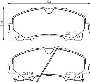 Колодки гальмівні дискові передні Nissan X-Trail III (T32) (13-)/Renault Koleos II (19-) (NP2060) NISSHINBO