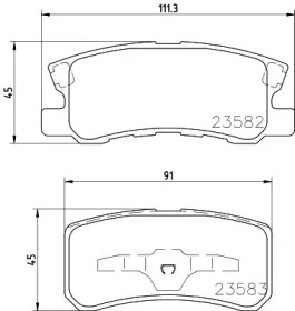 Колодки гальмівні дискові задні Mitsubishi ASX 1.8, 2.0 (10-), Pajero 3.2, 3.8 (07-) (NP3004) NISSHINBO