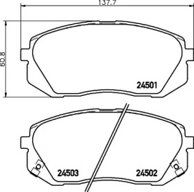 Колодки гальмівні дискові передние Kia Sportage 2.0, 2.4 (04-) (NP6019) NISSHINBO