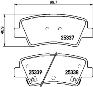 Колодки гальмівні дискові задні Kia Soul/Hyundai Sonata 1.6, 2.0, 2.4, 3.0 (05-) (NP6020) NISSHINBO