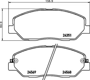 Колодки гальмівні дискові передние Hyundai Santa Fe 2.0, 2.2 (12-) (NP6030) NISSHINBO