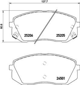 Колодки гальмівні дискові передние Hyundai i40, ix35 1.6, 1.7, 2.0 (11-)/Kia Sportage 2.0, 2.7 (04-) (NP6034) NISSHINBO