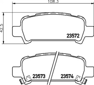 Колодки гальмівні дискові задні Subaru Legacy, Outback 2.0, 3.0 (03-) (NP7003) NISSHINBO