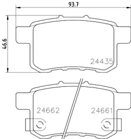 Колодки гальмівні дискові задние Honda Accord VIII 2.0, 2.2, 2.4 (08-13) (NP8009) NISSHINBO