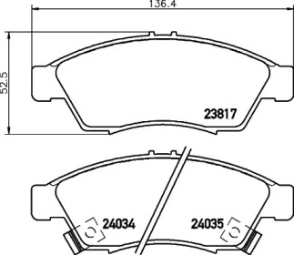 Колодки гальмівні дискові передние Suzuki Leana 1.4 1.6 (02-06) (NP9013) NISSHINBO