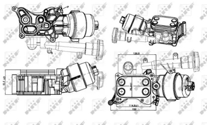 Радіатор масляний в зборі OPEL Corsa 1.3D 07- (вир-во NRF)