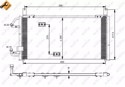 Радіатор кондиціонеру DAEWOO Espero 93- (вир-во NRF)