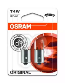 Лампа допоміжн. освітлення Т4W 12V 4W ВА9s (2 шт) blister (вир-во OSRAM)