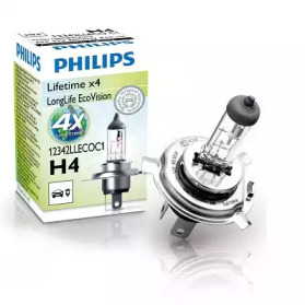 Лампа розжарювання H4 12V 60/55W P43t-38 LongerLife Ecovision (вир-во Philips)