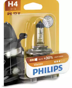 Лампа розжарювання H4Premium12V 60/55W P43t-38 (вир-во Philips)