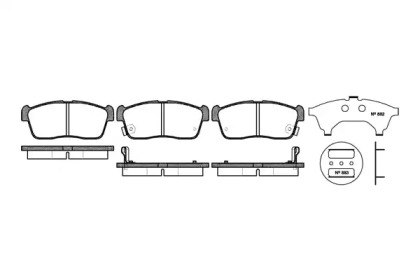 Колодка гальм. диск. DAIHATSU CHARADE 1.0 03-, CUORE VII 03-, TREVIS 06 - передн. (вир-во REMSA)