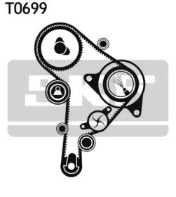 SKF К-т ГРМ  (рем.+4шт.ролика+помпа+кріплення)  AUDI A3 1,9TDI 96-01 VW 1,9TDI/SDI: Golf IV, Polo SKODA SEAT