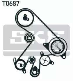 SKF TOYOTA К-кт ГРМ (помпа з прокл. + ремінь + 2 ролика + кріплення) Corolla, Avensis, RAV-4, 2,0D