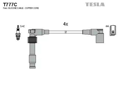 Провід свічкові Лачетти 1,8 (силікон) Tesla