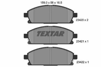 2342001 TEXTAR Гальмівні колодки до дисків