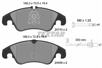 2474301 TEXTAR Гальмівні колодки до дисків