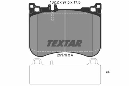 2517903 TEXTAR Гальмівні колодки до дисків