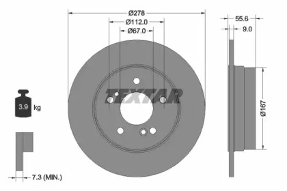 Диск гальмівний MERCEDES C(W203)/E(W210) \R D=278mm \85-11