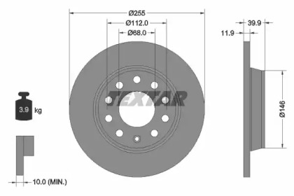 Диск гальмівний AUDI/SEAT A4/Exeo \R D=255mm \00-13