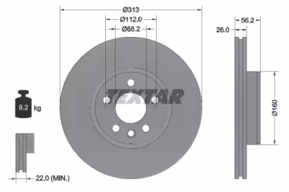 a_Диск гальмівний FORD/SEAT/VW Galaxy/Alhambra/T4 \F D=313mm \90-10