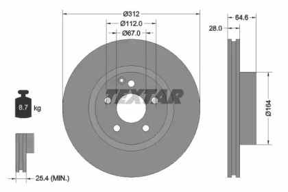 Диск гальмівний MERCEDES E(W211) \F D=312mm \02-10