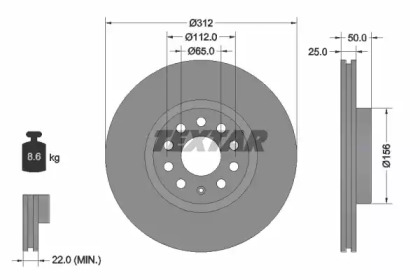 Диск гальмівний AUDI/SEAT/SKODA/VW A3/Leon/Octavia//Caddy/Golf/Passat \F D=312mm \01>>