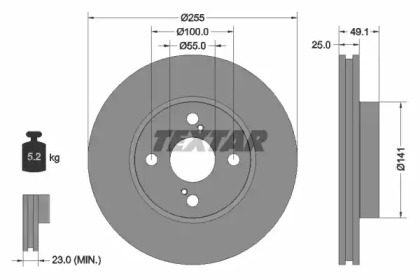 Диск гальмівний TOYOTA Corolla/Prius \F D=255mm \97-13