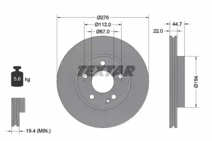 Диск гальмівний MERCEDES A(169)/B(245) \F D=276mm \04-12