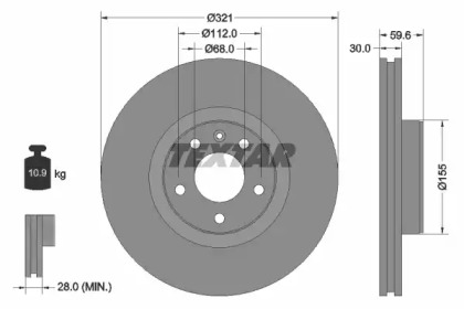 Диск гальмівний AUDI A6/A8 \F D=321mm \02-12>