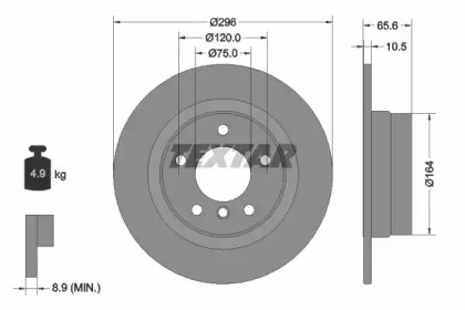 Диск гальмівний BMW 1(E81)/3(E90) \R D=296mm \04-13