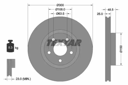 Диск гальмівний FORD/VOLVO C-Max/Focus/Kuga/C30/V50 \F D=300mm \03>>